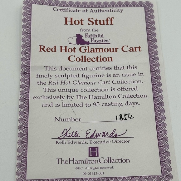 Red Hat Society Glamour Golf Cart The Hamilton Collection Bear Figurine W/Cert - Picture 8 of 8